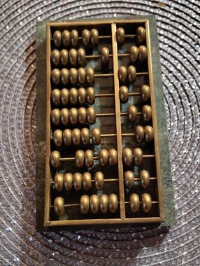 Vintage Brass Abacus - Metallic Gold Tones